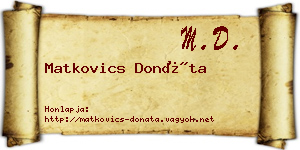 Matkovics Donáta névjegykártya